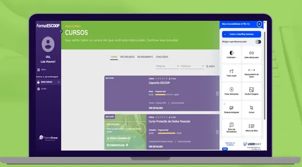 Plataforma Educacional Formaescoop com com Recursos de Acessibilidade